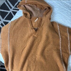 Free people poncho hoodie